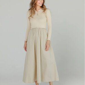 Loup CREAM POLO MAXI dress